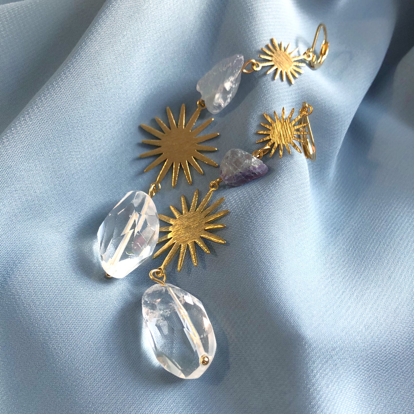 Fluorite & Clear Quartz Dangles