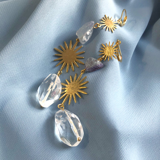 Fluorite & Clear Quartz Dangles