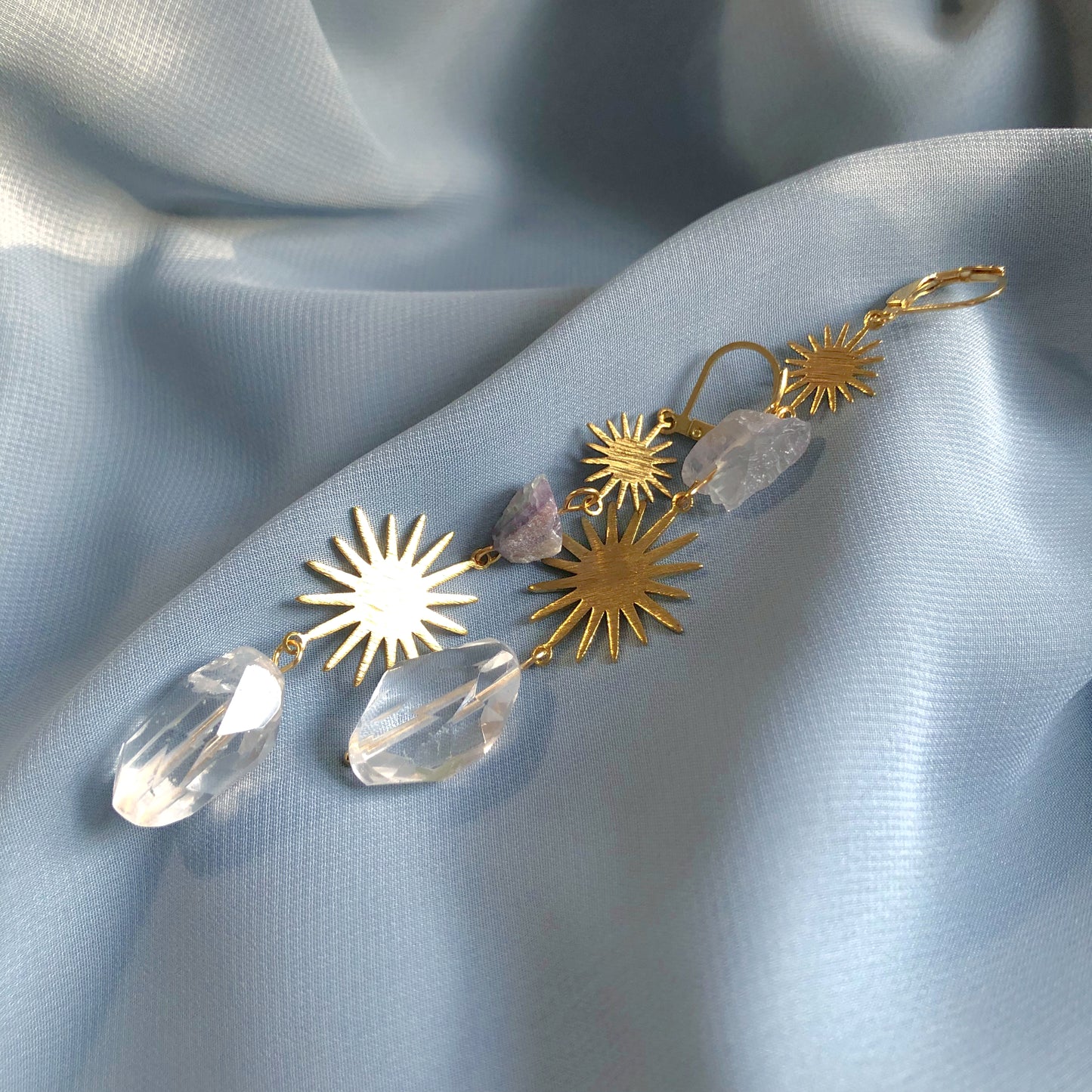 Fluorite & Clear Quartz Dangles