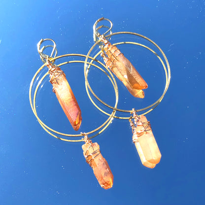 *NEW* Peach Quartz Hoops